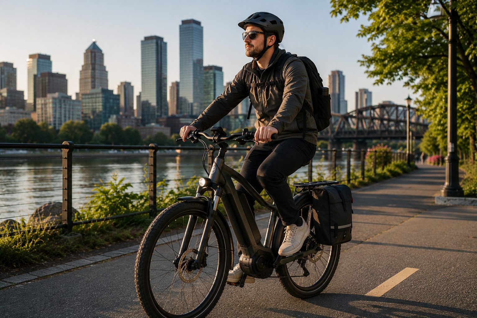 Urban e-bike rider showing real-world ownership and service needs.
